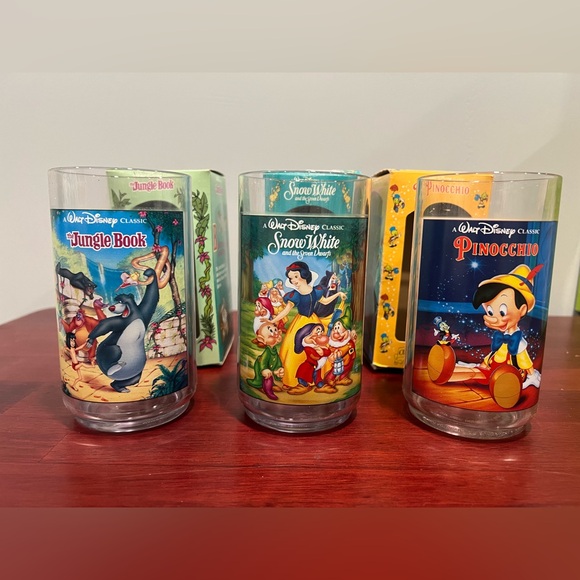 Vintage 1994 Walt Disney Collector Series Cups Plastic Burger King Lot 3, NIB - Picture 2 of 5